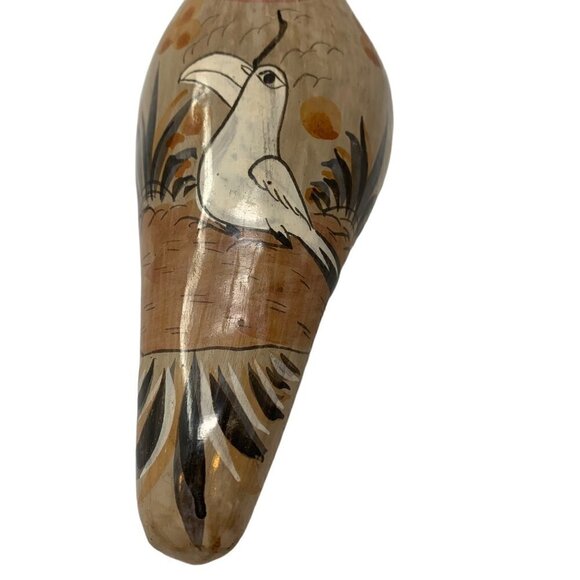 Tonala Mexican Bird Folk Art Pottery Pheasant Design Vintage Hand Painted - Picture 2 of 16